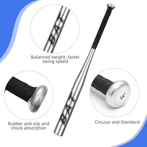 Optifit® 34inch Baseball Bat with Storage Bag, 470g Aluminum Alloy Steel Baseball Bat, Heavy Duty Base Ball Bat for Baseball Stick, Best Self Defense Sports Equipment Optifit® 34inch Baseball Bat with Storage Bag, 470g Aluminum Alloy Steel Baseball Bat, Heavy Duty Base Ball Bat for Baseball Stick, Best Self Defense Sports Equipment